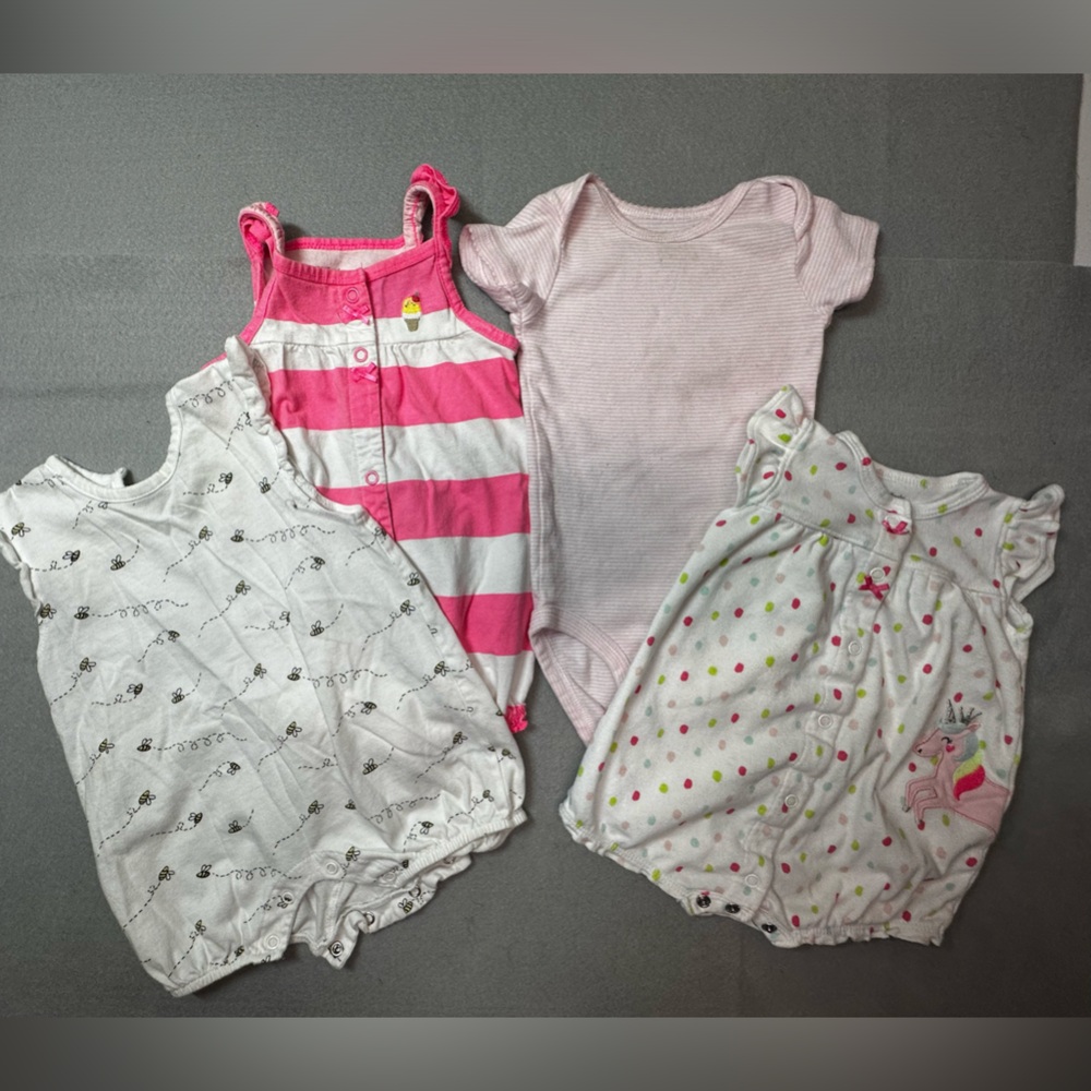 Baby Bargain Buy! Various 6m girls rompers/onesies **READ DESCRIPTION**